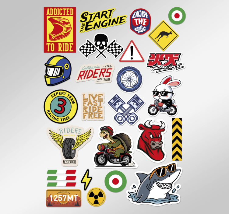 Bomb design pack motorcycle sticker - TenStickers