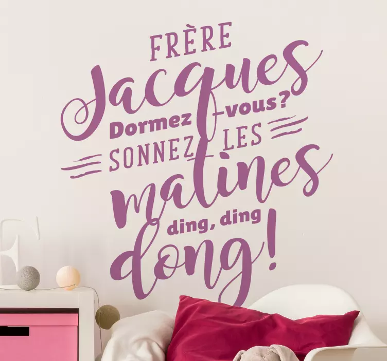 Brother Jacques nursery rhyme wall sticker - TenStickers