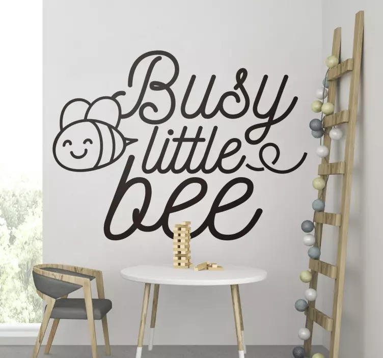 Busy little bee insect sticker - TenStickers