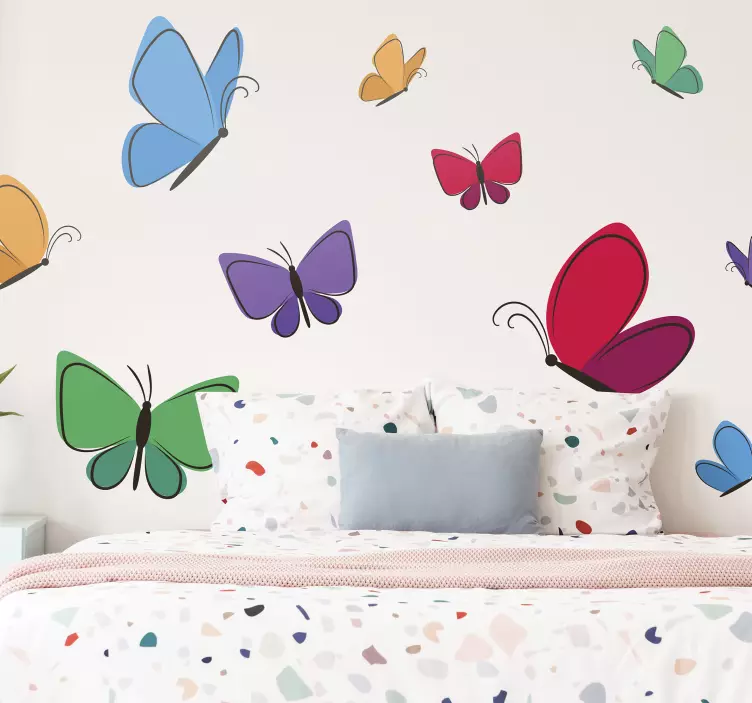 Butterflies flying for kids sticker - TenStickers