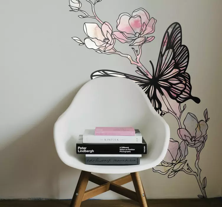 Butterfly art butterfly sticker - TenStickers