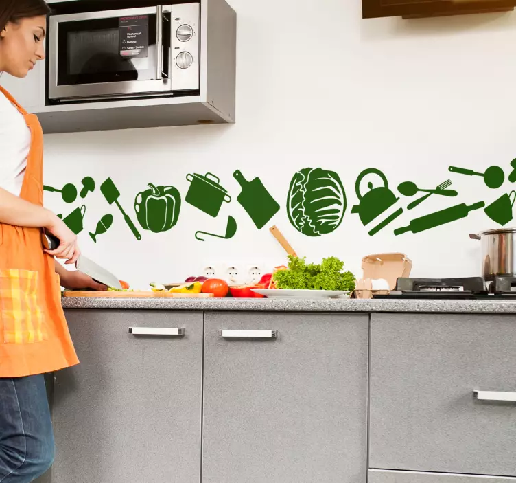 Cabbage and kitchen stuff food sticker - TenStickers