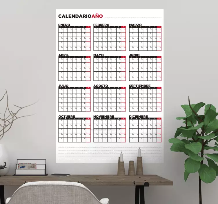 Calendar blackboard write on sticker - TenStickers