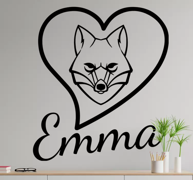Cat sticker wolf heart design - TenStickers