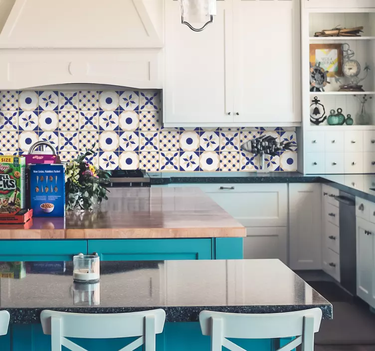 Ceramic texture kitchen wall tile sticker - TenStickers