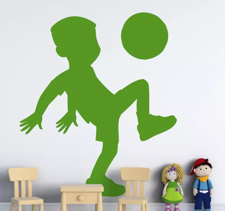 Child Soccer Silhouette football wall sticker - TenStickers