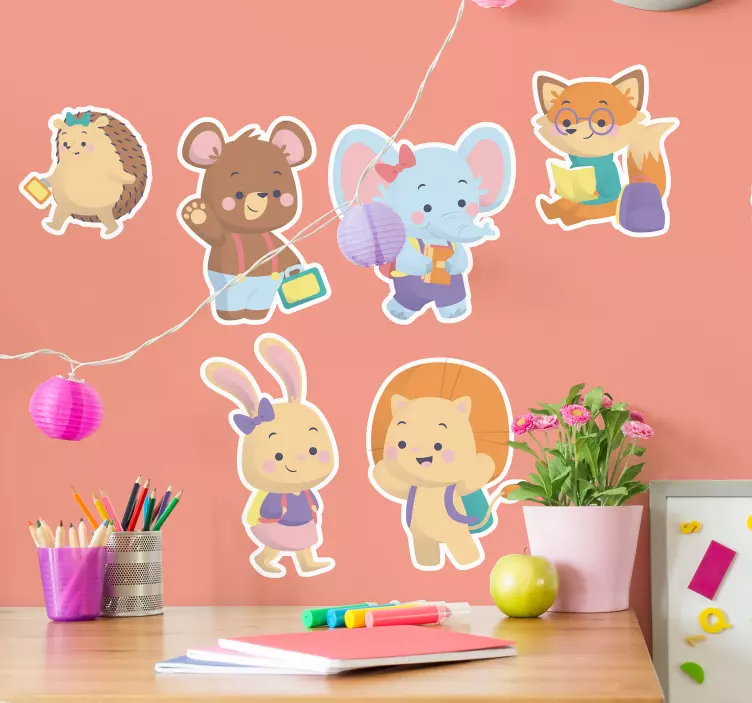 Children animals school educational sticker - TenStickers