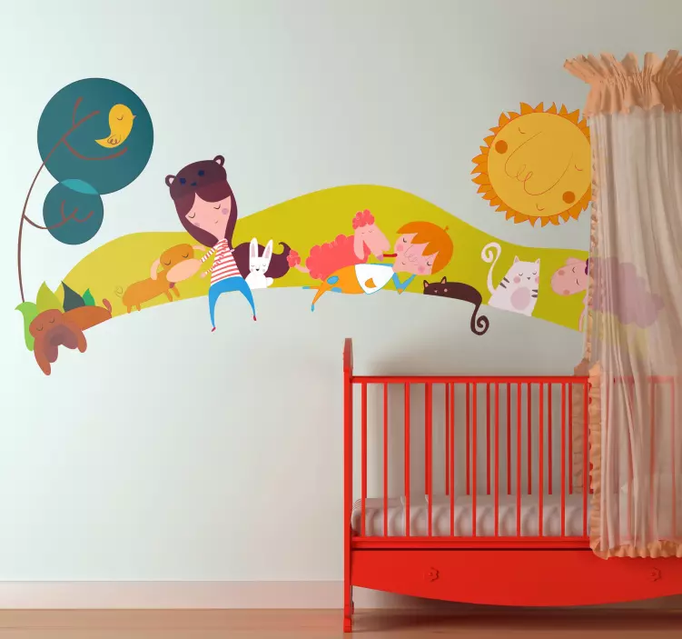 Children's Animal Landscape Sticker - TenStickers