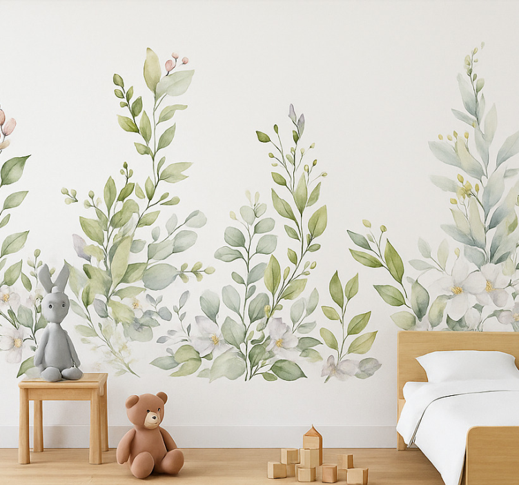 Childrens' wall stickers green vine leaves - TenStickers