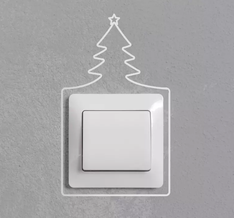 Christmas tree Line light switch sticker - TenStickers