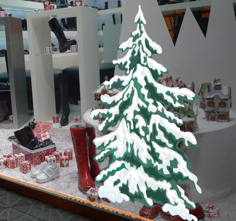 Christmas Tree with Snow Wall Sticker - TenStickers