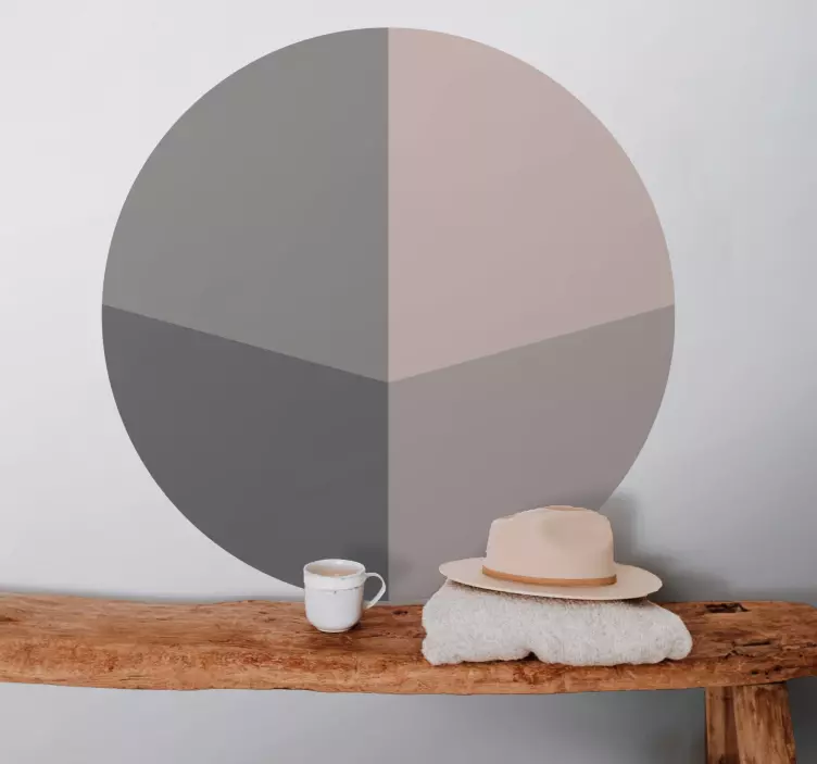 Circular Color Block geometric wall sticker - TenStickers