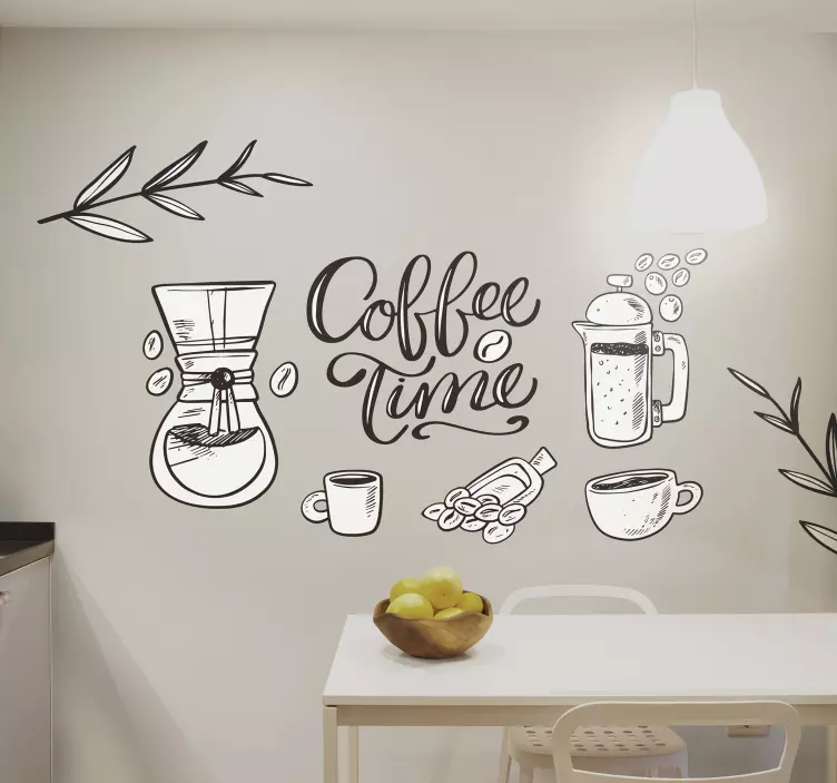 Coffee plants and themes drink sticker - TenStickers