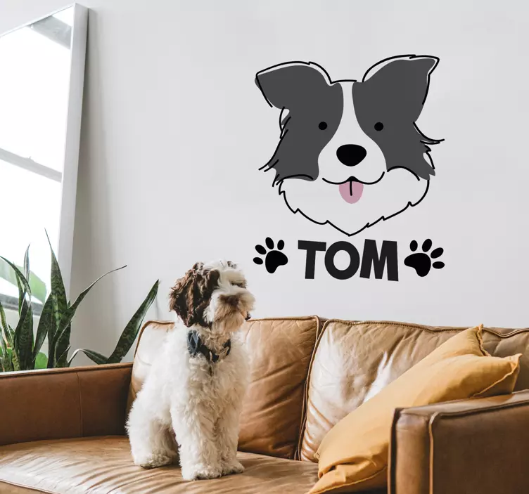 Collie personalized pet decals - TenStickers
