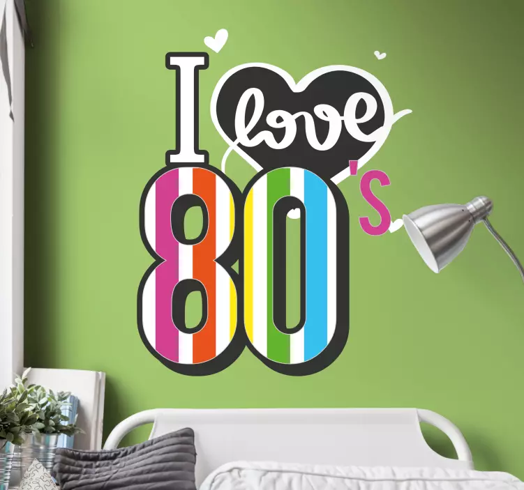 Vintage stickers colorful 80s romance - TenStickers