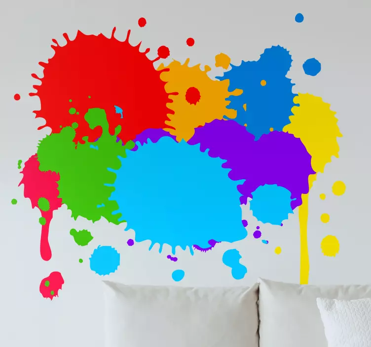 Colorful paint splashes decoration wall sticker - TenStickers