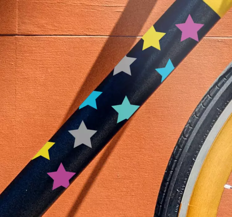 Colorful stars pattern bike sticker - TenStickers