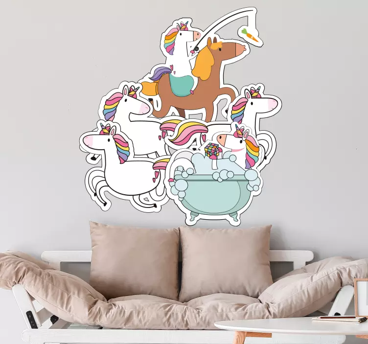 Colorful Unicorn Collection kid's sticker - TenStickers