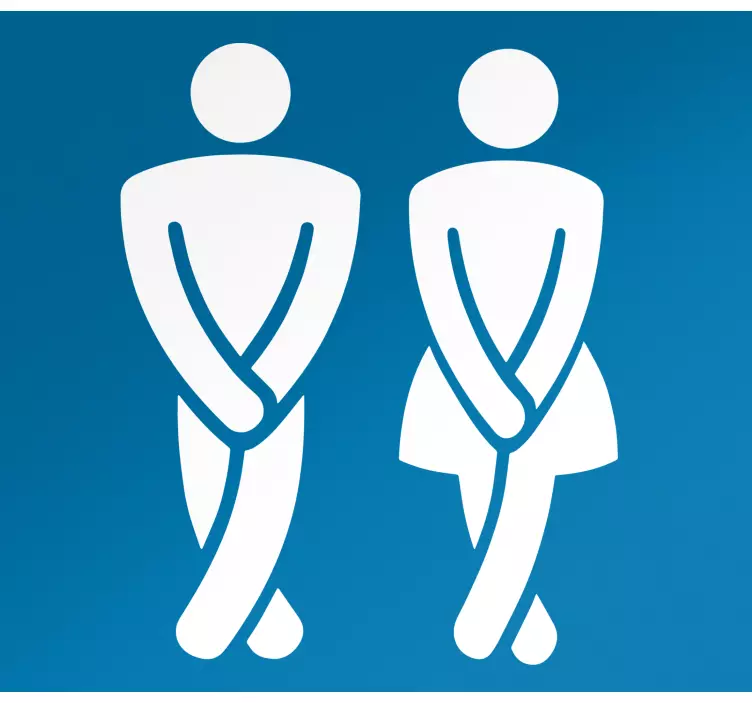 Crossed leg toilet sign door sticker - TenStickers
