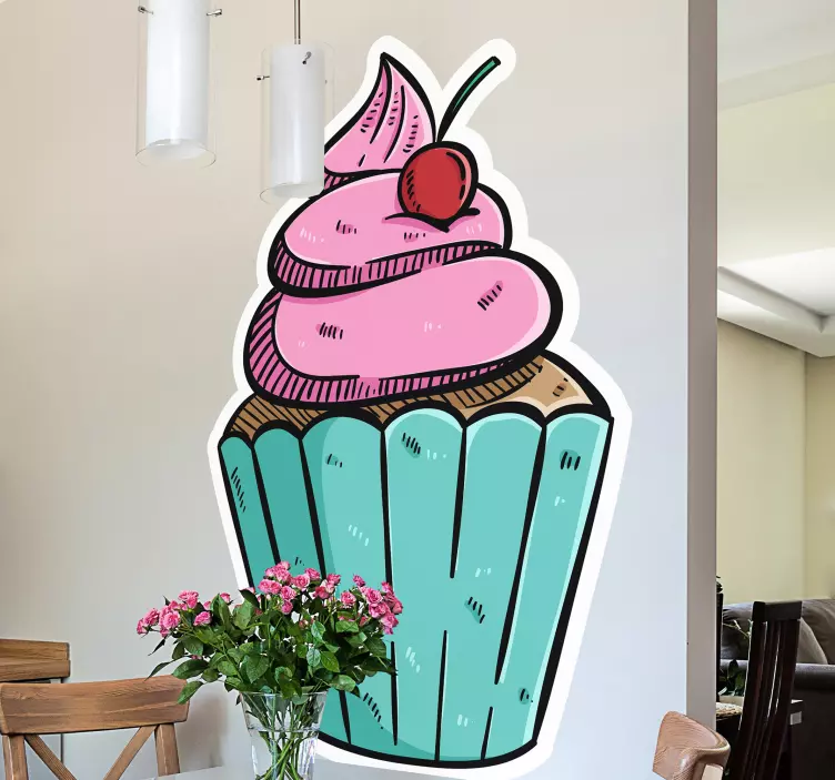 Cupcake food vinyl sticker - TenStickers