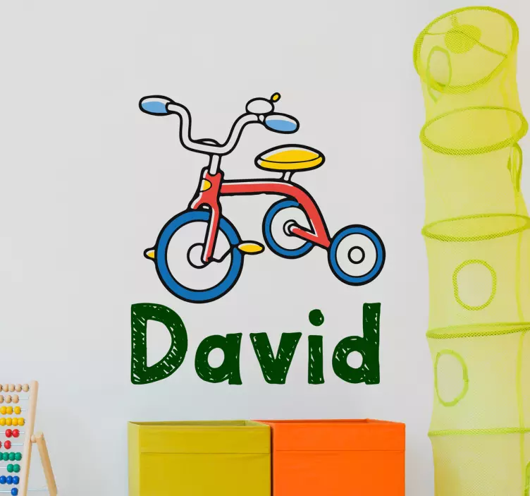 Customisable Kid's Tricycle Sticker - TenStickers