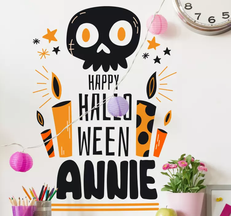 Customize happy Halloween wall sticker Customize happy Halloween sticker - TenStickers