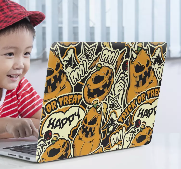 Cute ghost pattern halloween sticker - TenStickers