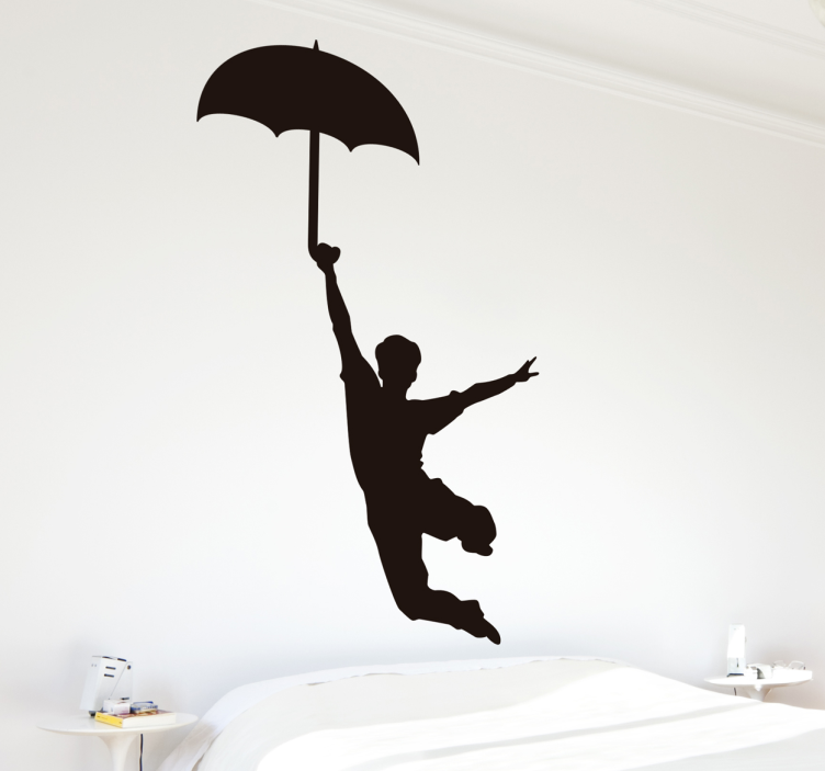 Dancer umbrella dance wall sticker - TenStickers