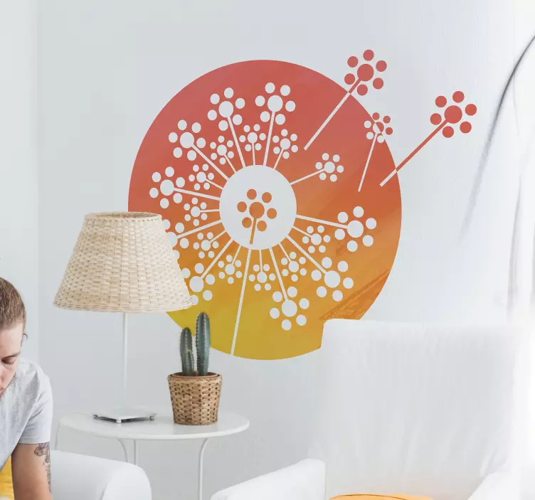 dandelion degraded living coral wall sticker - TenStickers