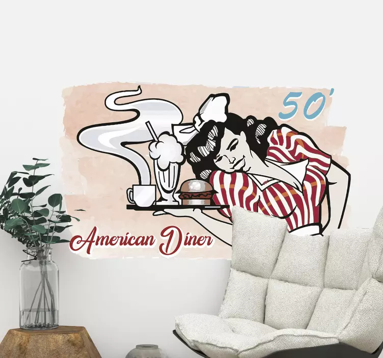 Diner Waitress wall sticker - TenStickers