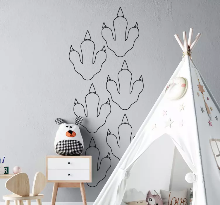 Dinosaur wall sticker dinosaur footprints design - TenStickers