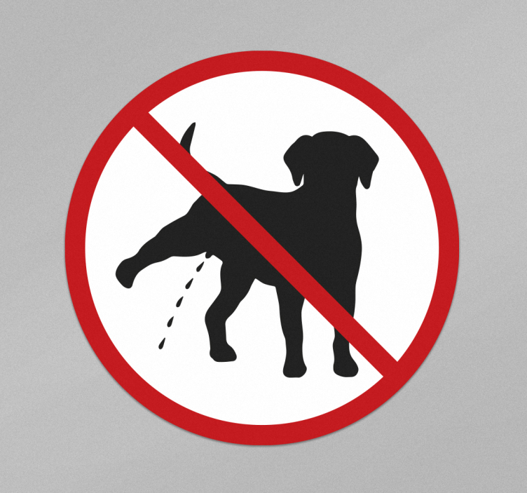 Prohibition dog pee sticker sign - TenStickers