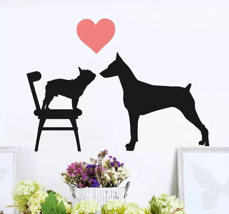 Dogs in love animal wall sticker - TenStickers