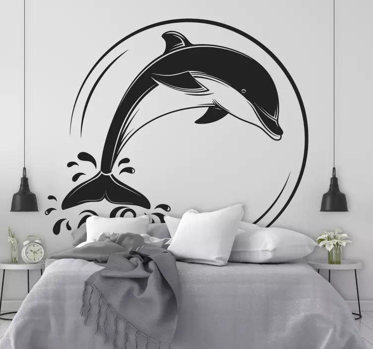 Dolphin  bath fish wall sticker - TenStickers
