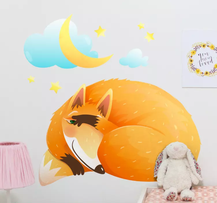 Dreamy fox wild animal decal - TenStickers