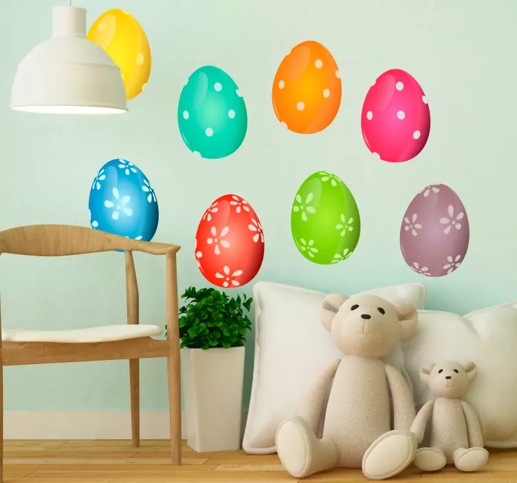 Easter eggs kit wall sticker - TenStickers