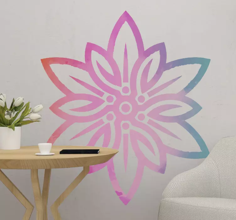 Colorful Edelweiss flower wall sticker - TenStickers
