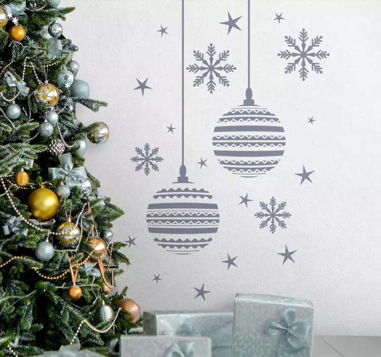 Elegant merry decorative christmas decal - TenStickers