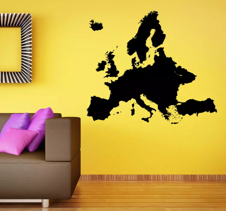 Europe Map Silhouette Wall Sticker - TenStickers