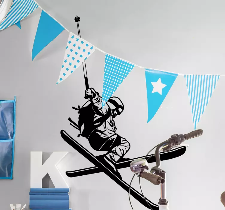 Extreme sports sticker skiing figurine - TenStickers