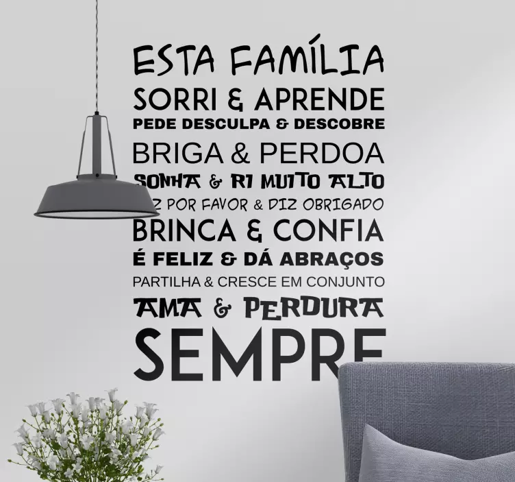 Family home text wall sticker - TenStickers
