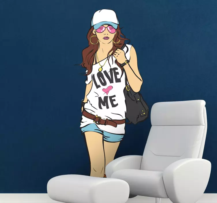 Fashionable Lady Shopping Sticker - TenStickers