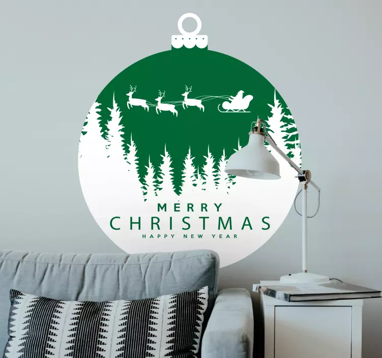 Festive Ornament Design Christmas sticker - TenStickers