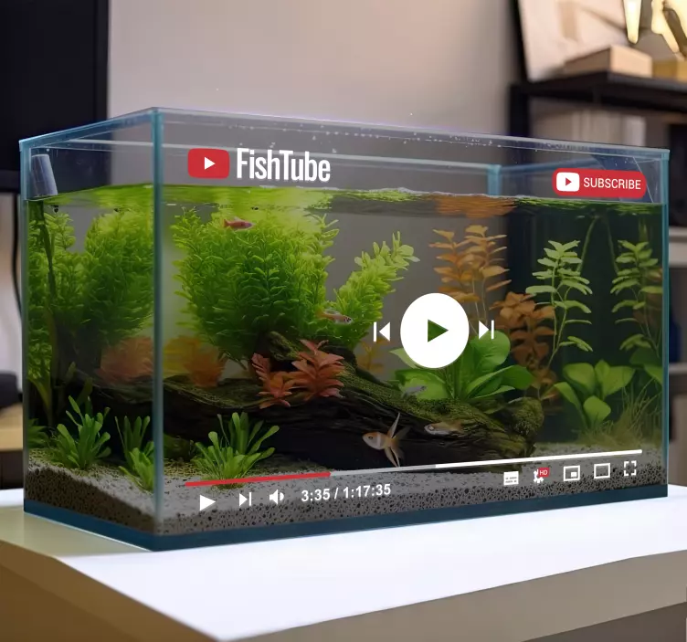 fish bowl player fish sticker - TenStickers