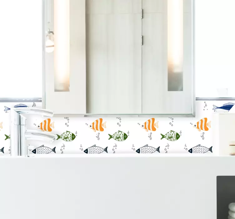 Fish Pattern Wall Sticker - TenStickers