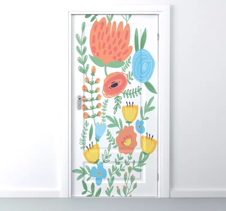 Floral Door Decal - TenStickers