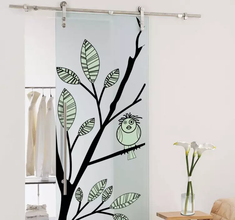 Floral Door Sticker - TenStickers