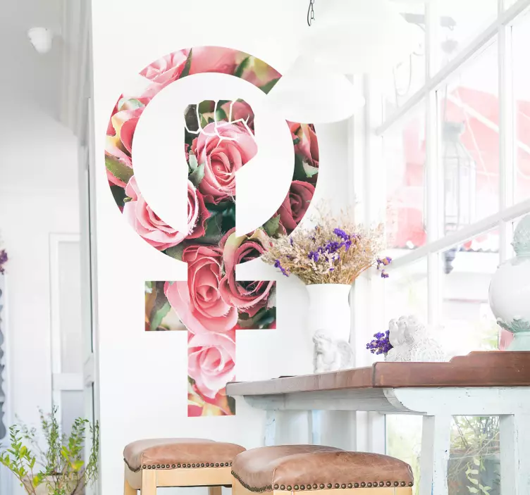 Floral feminism wall sticker - TenStickers