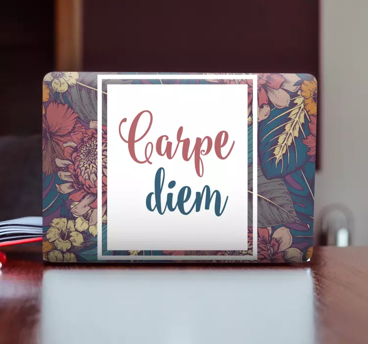 Floral Motivational Quote laptop skin - TenStickers