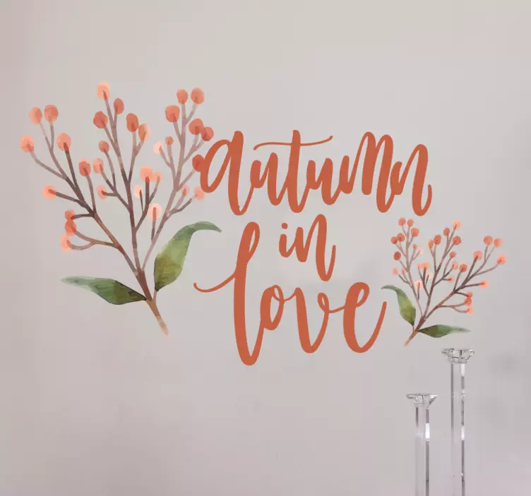Flower autumn in love wall sticker - TenStickers